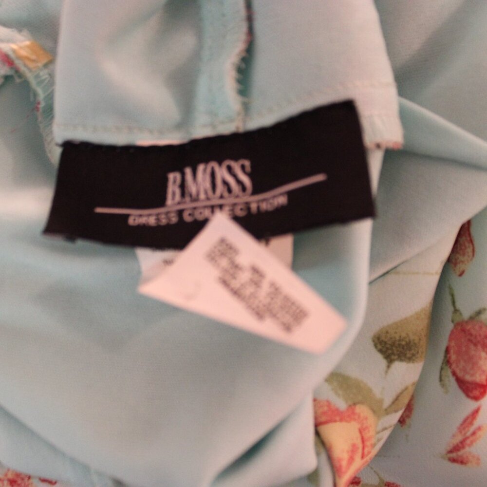 B Moss, Size 4, Dress Turquoise Y2K Fairycore Whimsical Vintage Halter Neckline - Picture 10 of 10